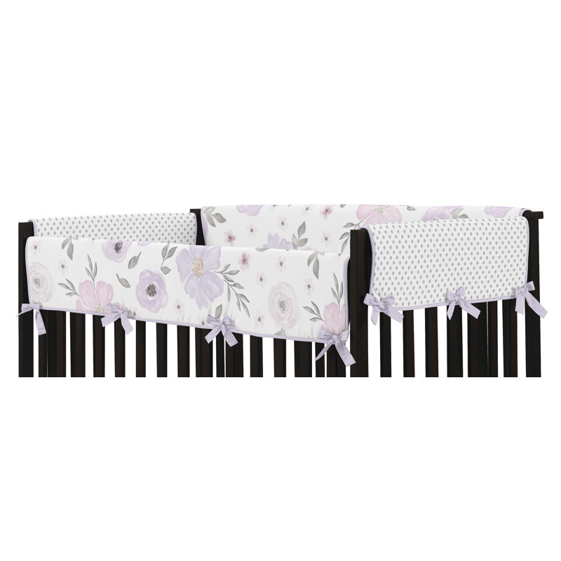 Sweet Jojo Designs Watercolor Floral Long Crib Rail Guard Cover Wayfair